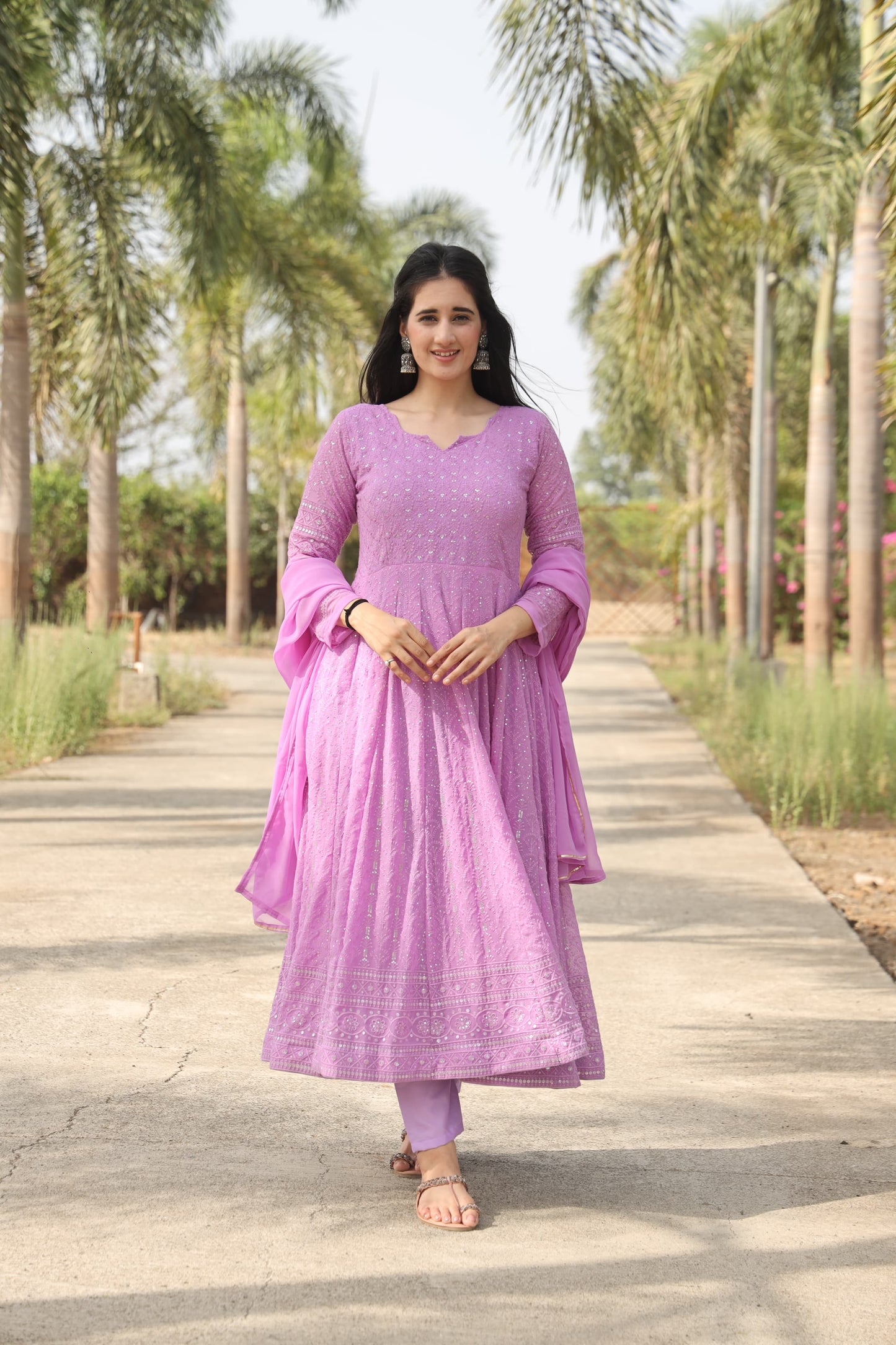 SANIDHYA PURPLE ANARKALI SUIT SET