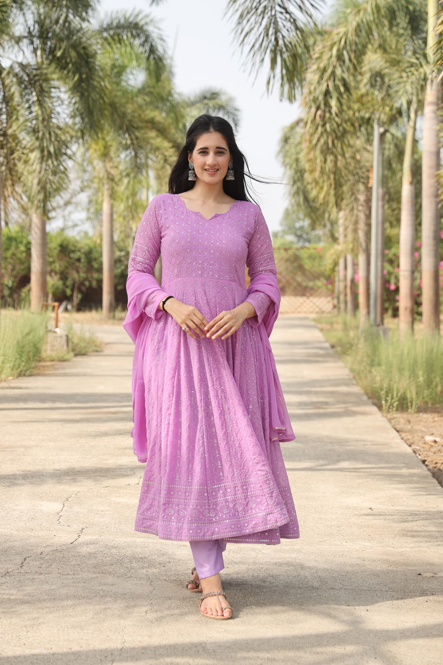 SANIDHYA PURPLE ANARKALI SUIT SET