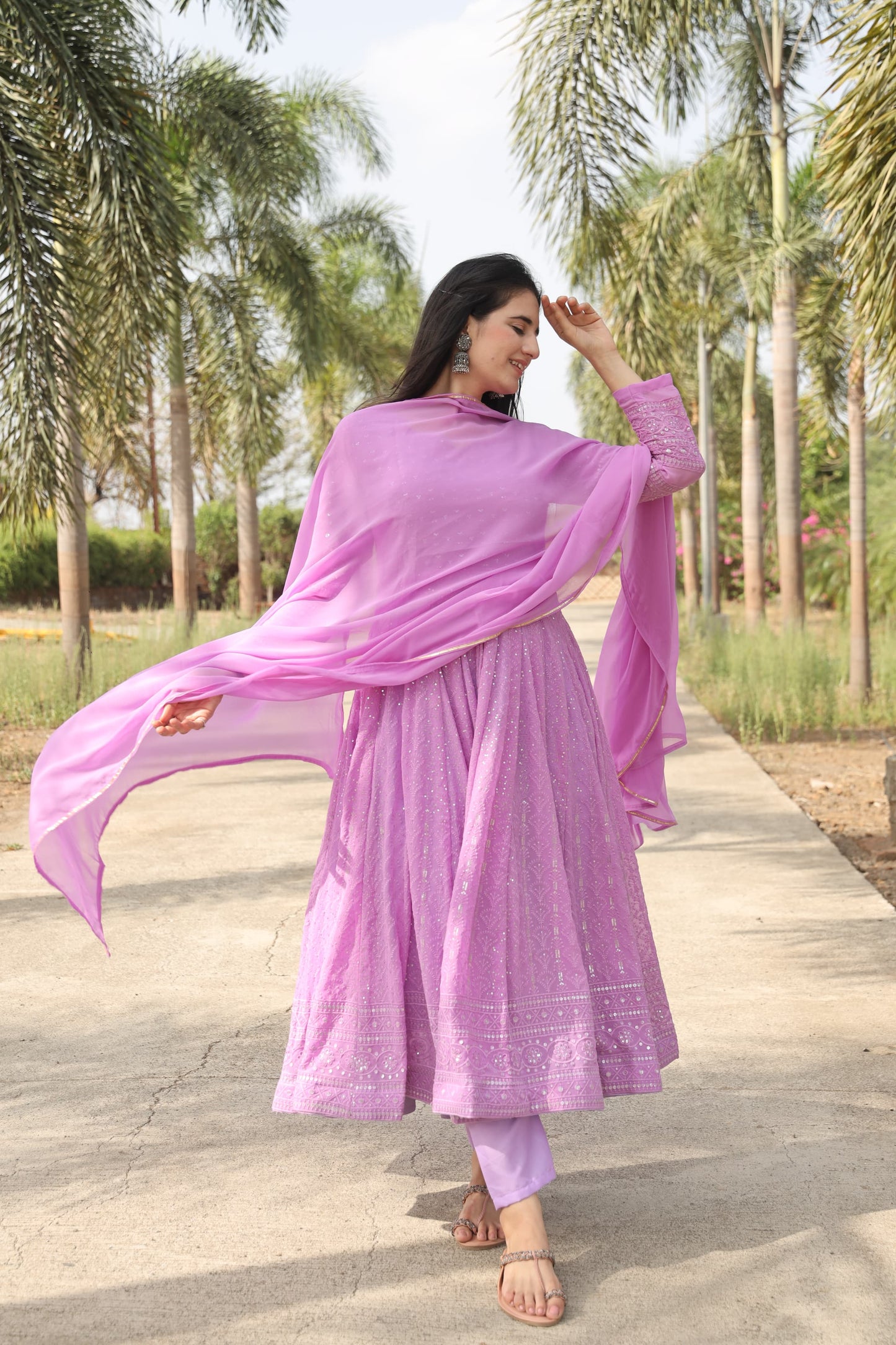 SANIDHYA PURPLE ANARKALI SUIT SET