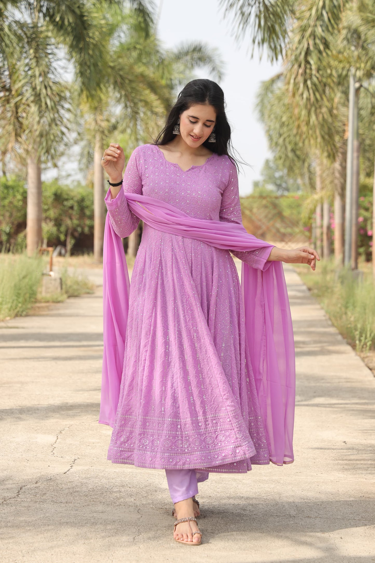 SANIDHYA PURPLE ANARKALI SUIT SET