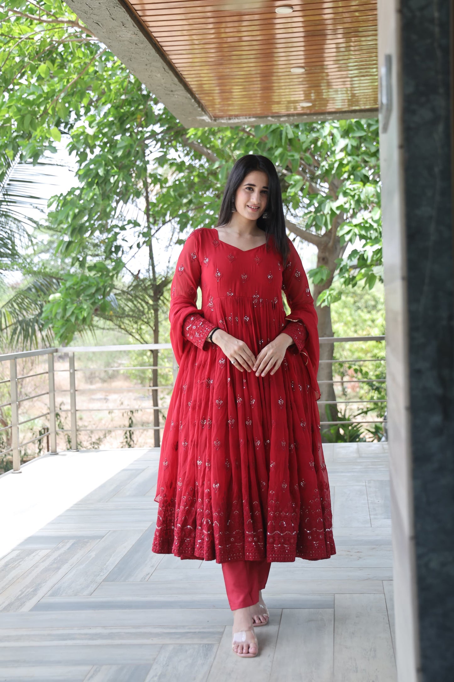 ALLURING RED SUIT SET