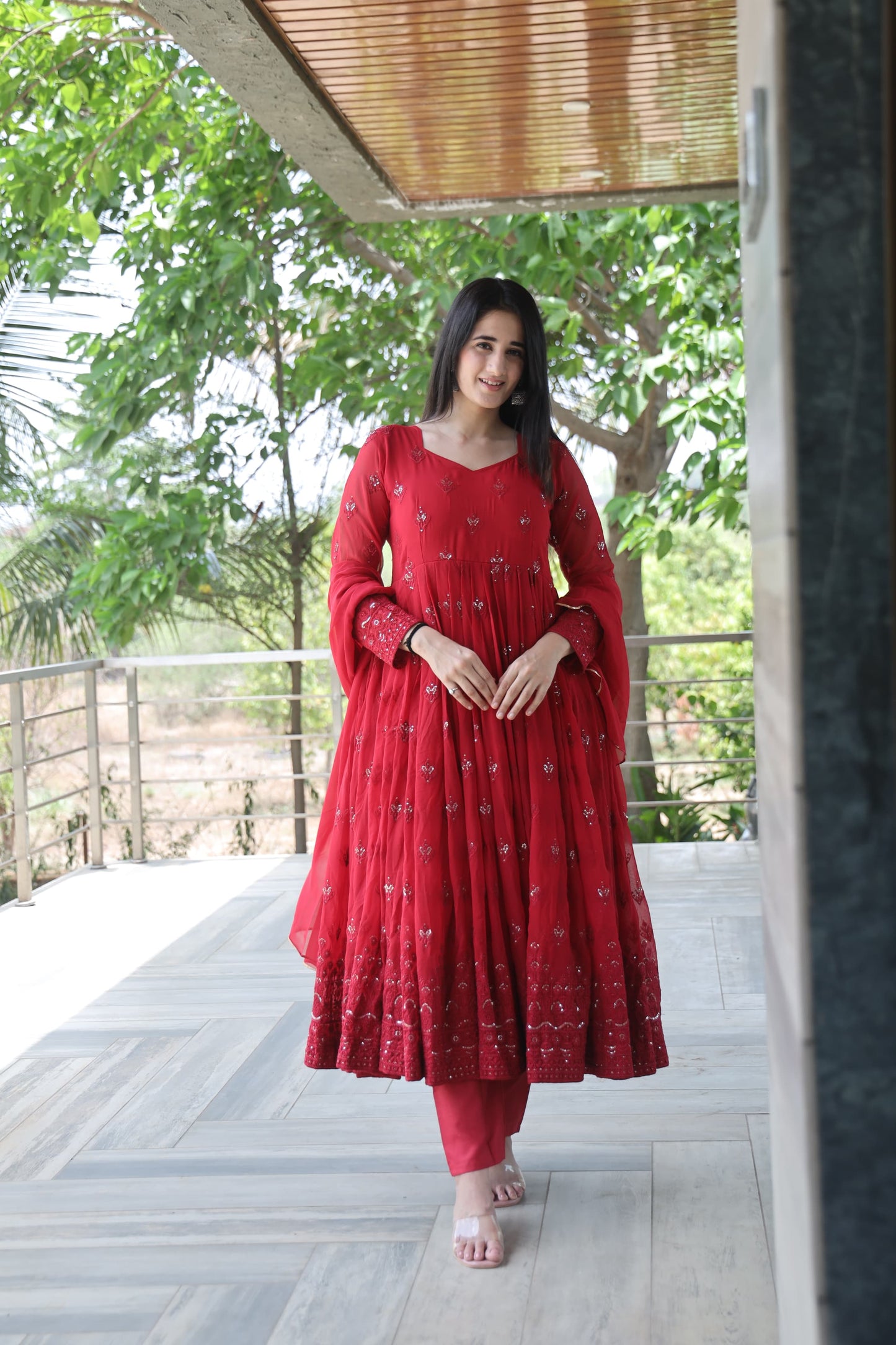 ALLURING RED SUIT SET