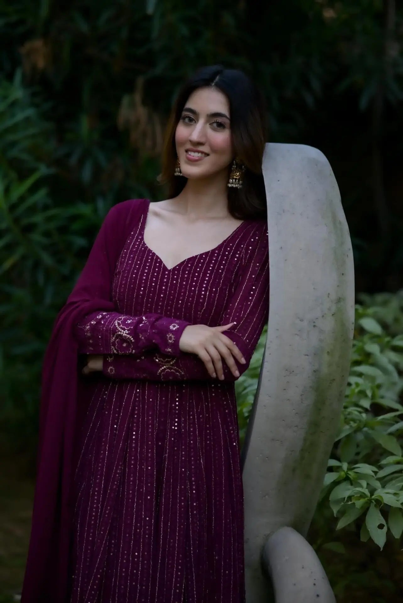 PRIYANKA PURPLE EMBROIDERED SUIT SET