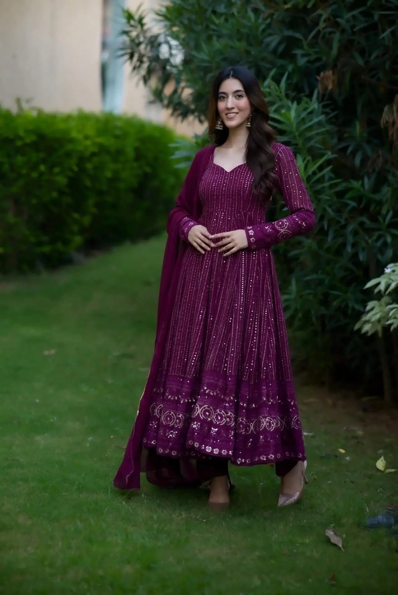 PRIYANKA PURPLE EMBROIDERED SUIT SET