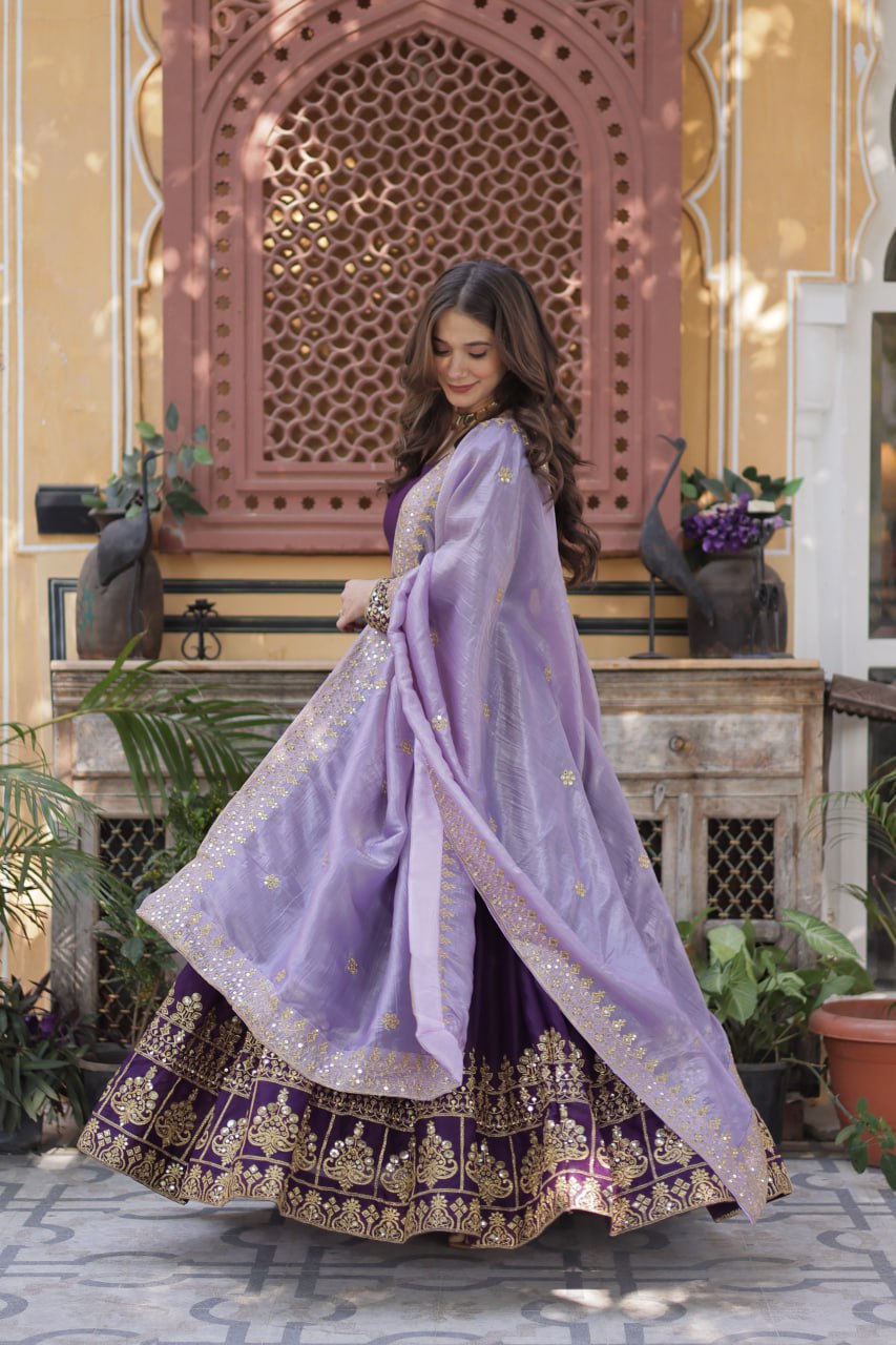 khushbu Embroidery Zari Sequins-work suit set