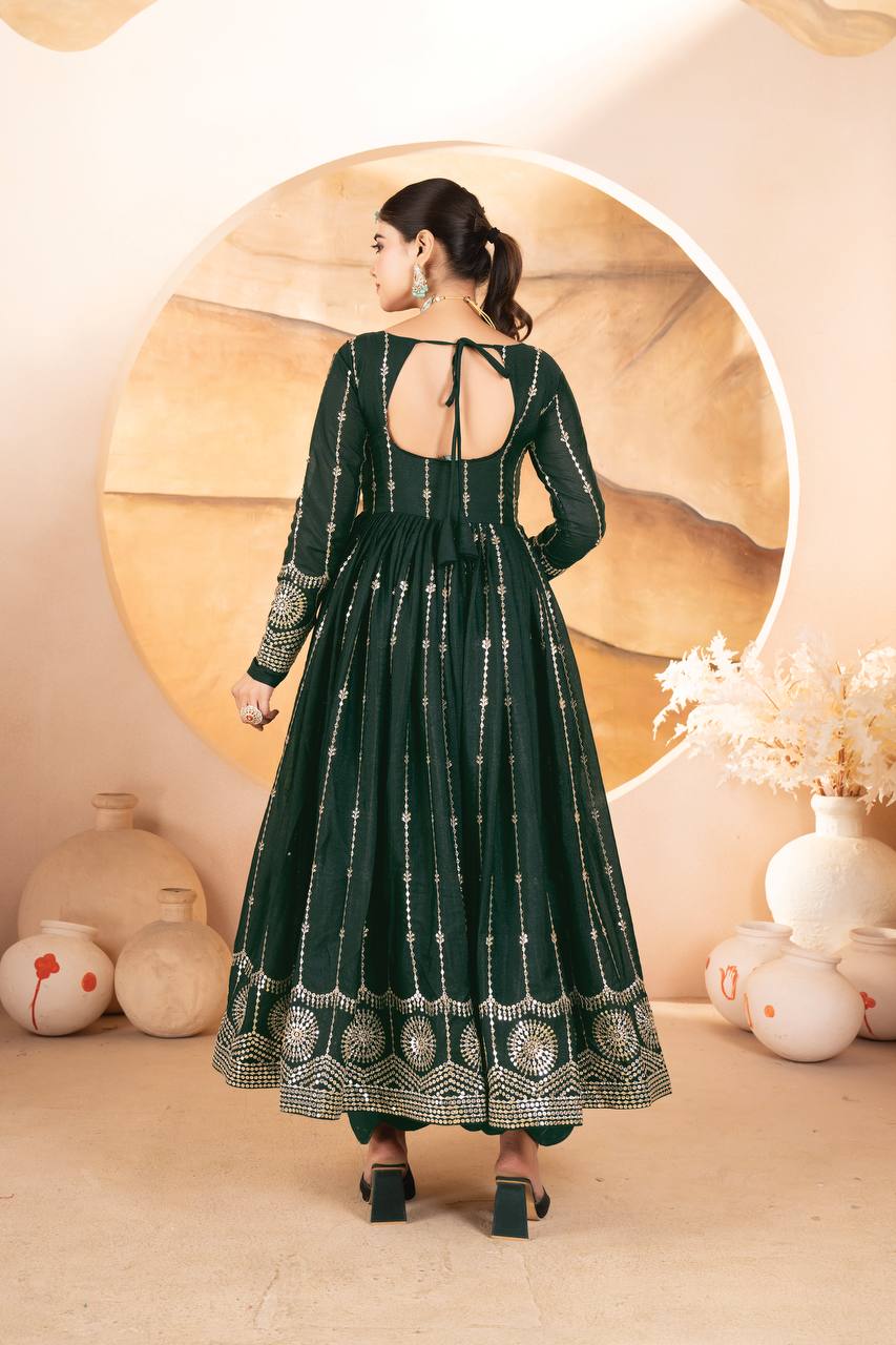 MADHVI GREEN COLOUR ANARKALI SUIT SET
