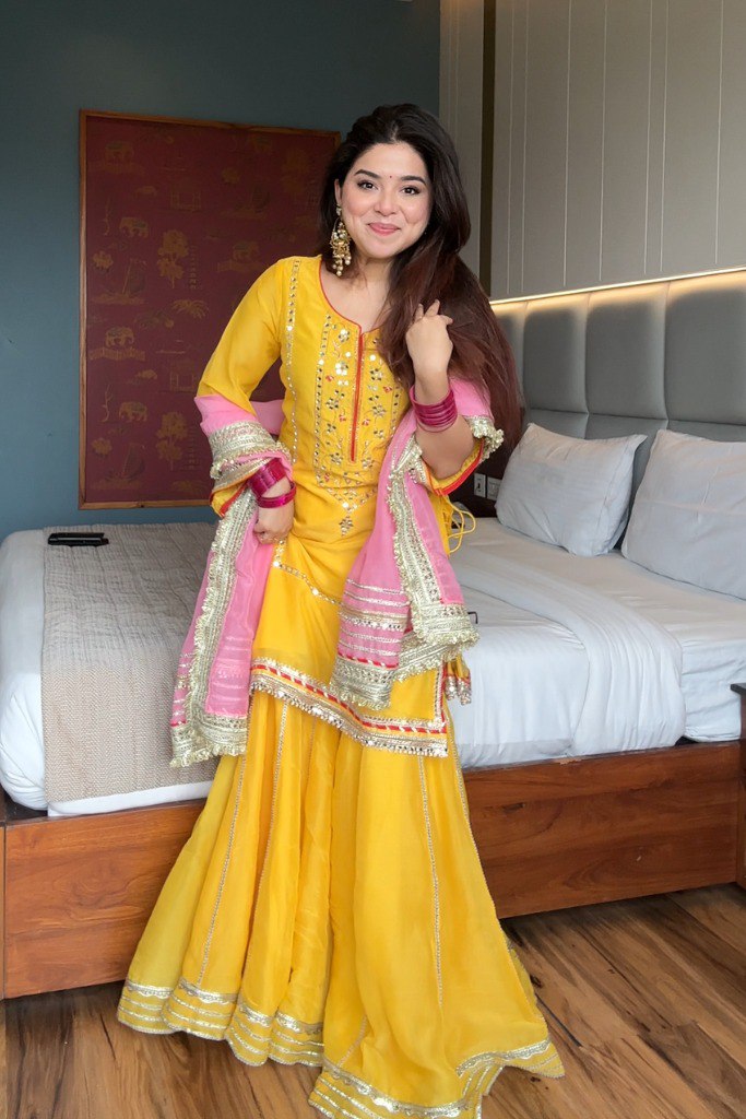 VRATIKLA NEON YELLOW COLOUR SARARA SUIT