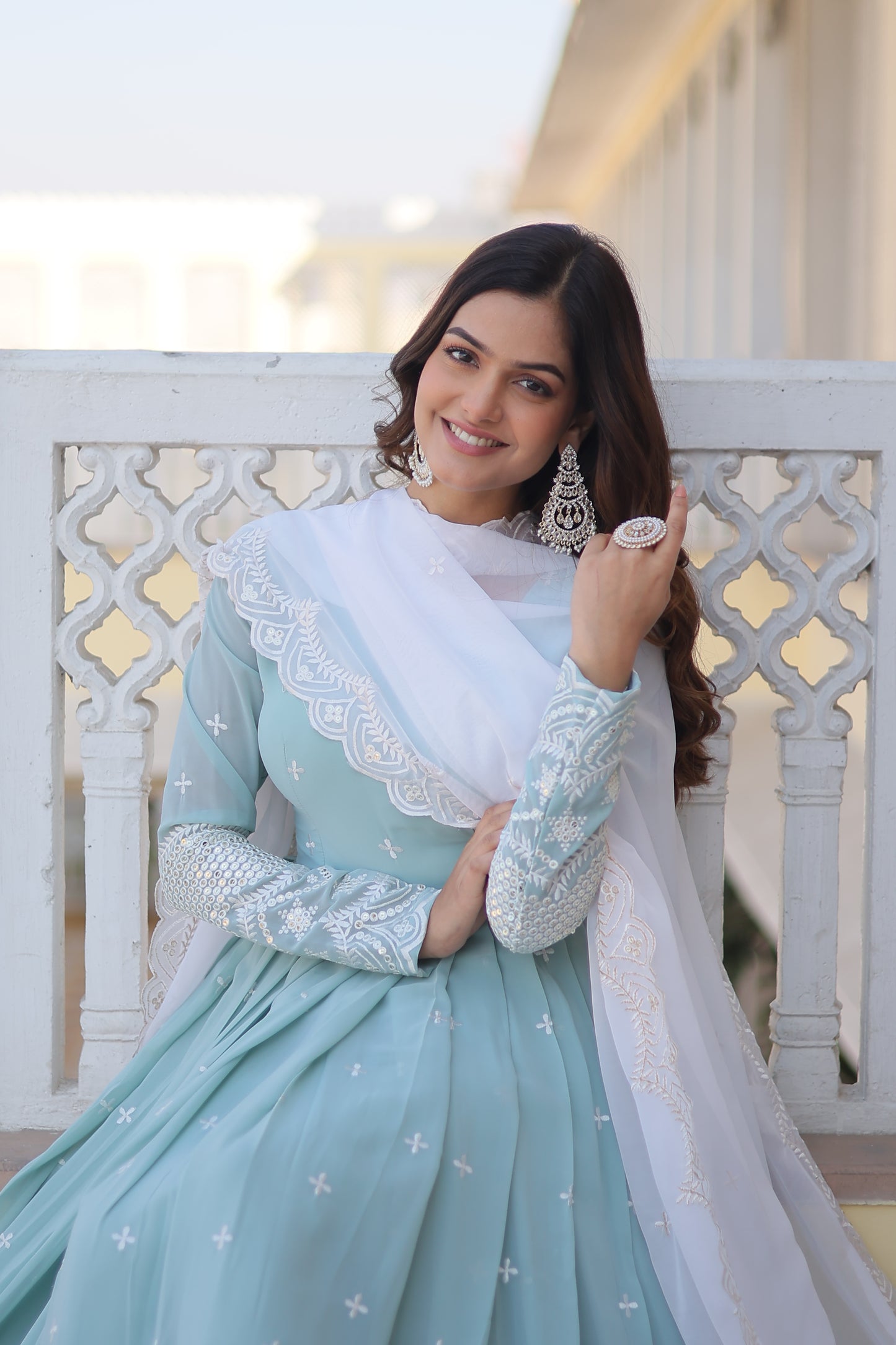 MIMI EMBROIDERED ANARKALI SUIT SET