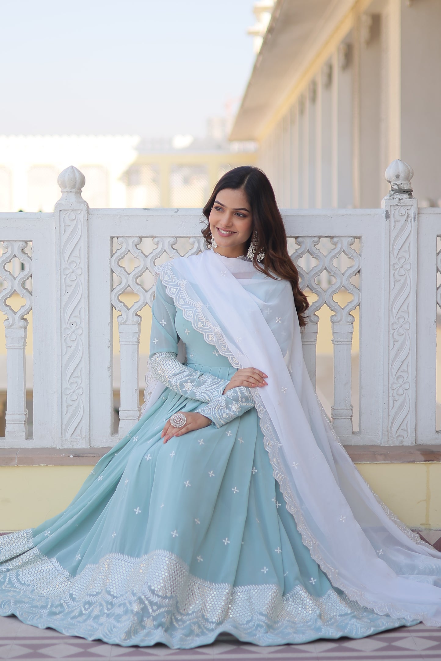 MIMI EMBROIDERED ANARKALI SUIT SET