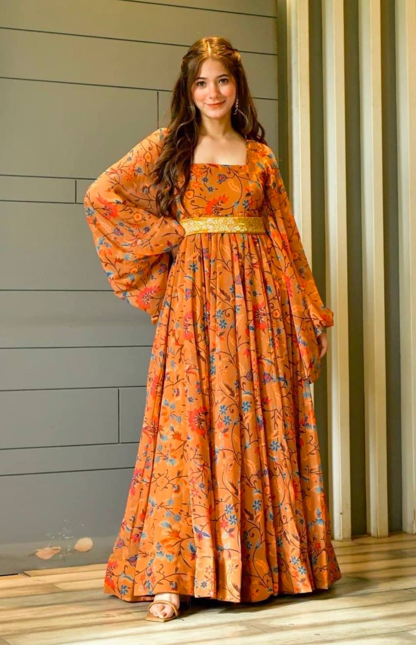Shaded Orange Umbrella Sleeves Dress, Size: XL at Rs 1020/piece in Lucknow