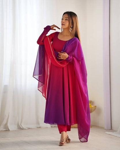 NEELAYA DARKPINK LIGHTWEIGHT ANARKALI SUIT SET
