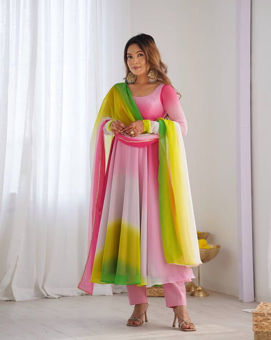 NEELAYA MULTICOLOR  LIGHTWEIGHT ANARKALI SUIT SET