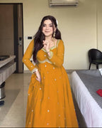 Neha's Yellow Embroidered Anarkali
