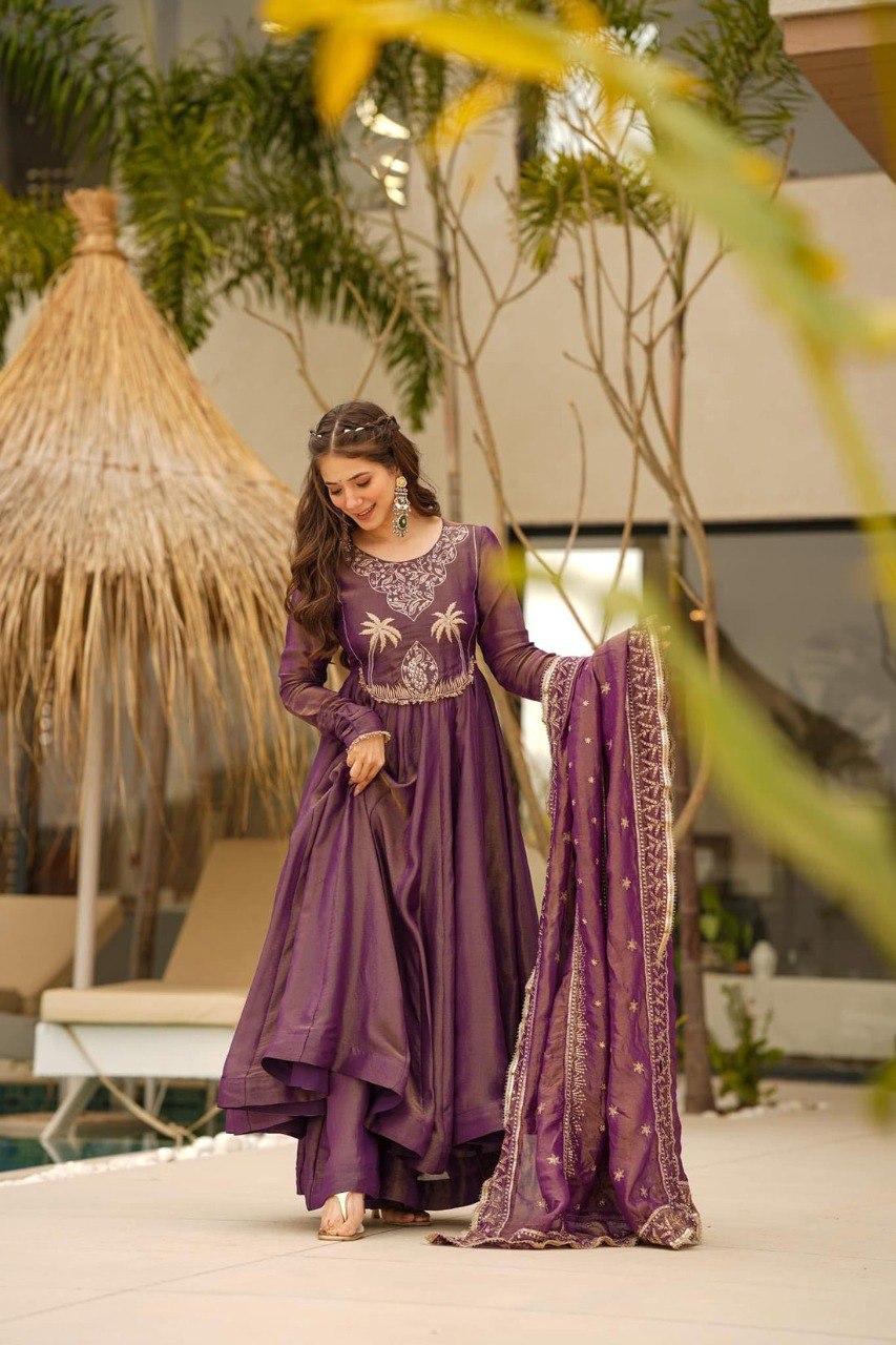 VIDHI PURPLE ANARKALI SUIT SET