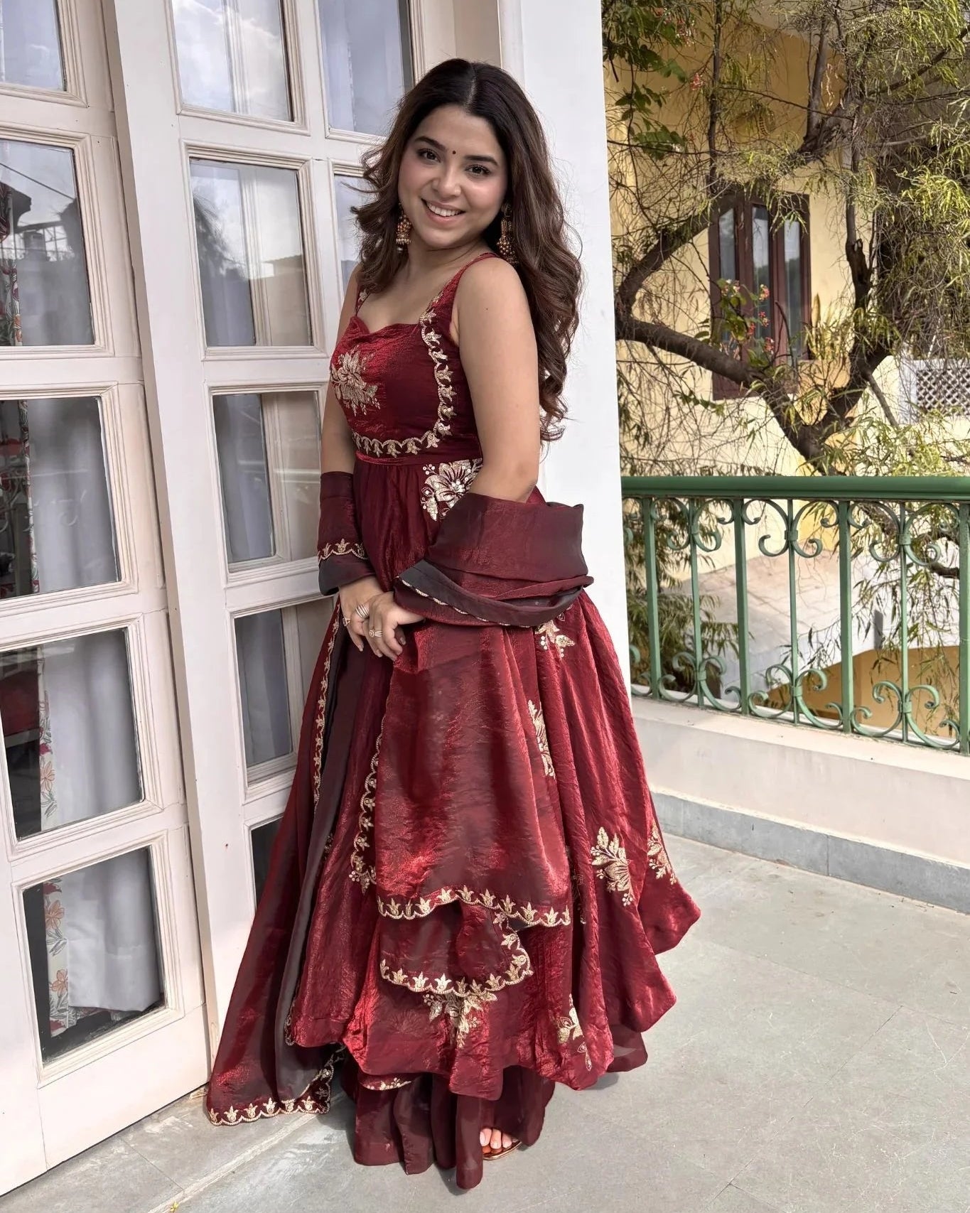 Maroon Charm Magic Anarkali Suit Set