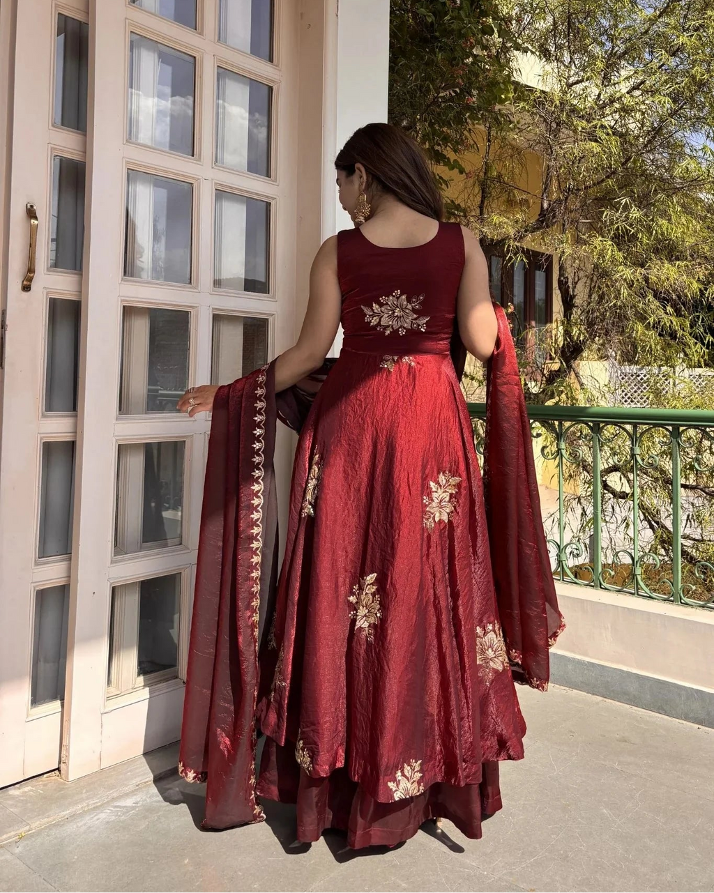 Maroon Charm Magic Anarkali Suit Set