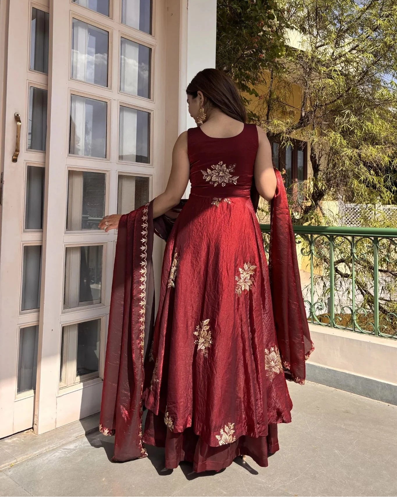 Maroon Charm Magic Anarkali Suit Set