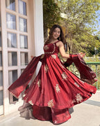 Maroon Charm Magic Anarkali Suit Set
