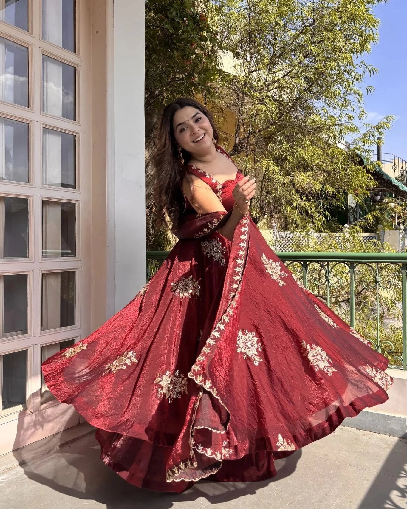 Maroon Charm Magic Anarkali Suit Set