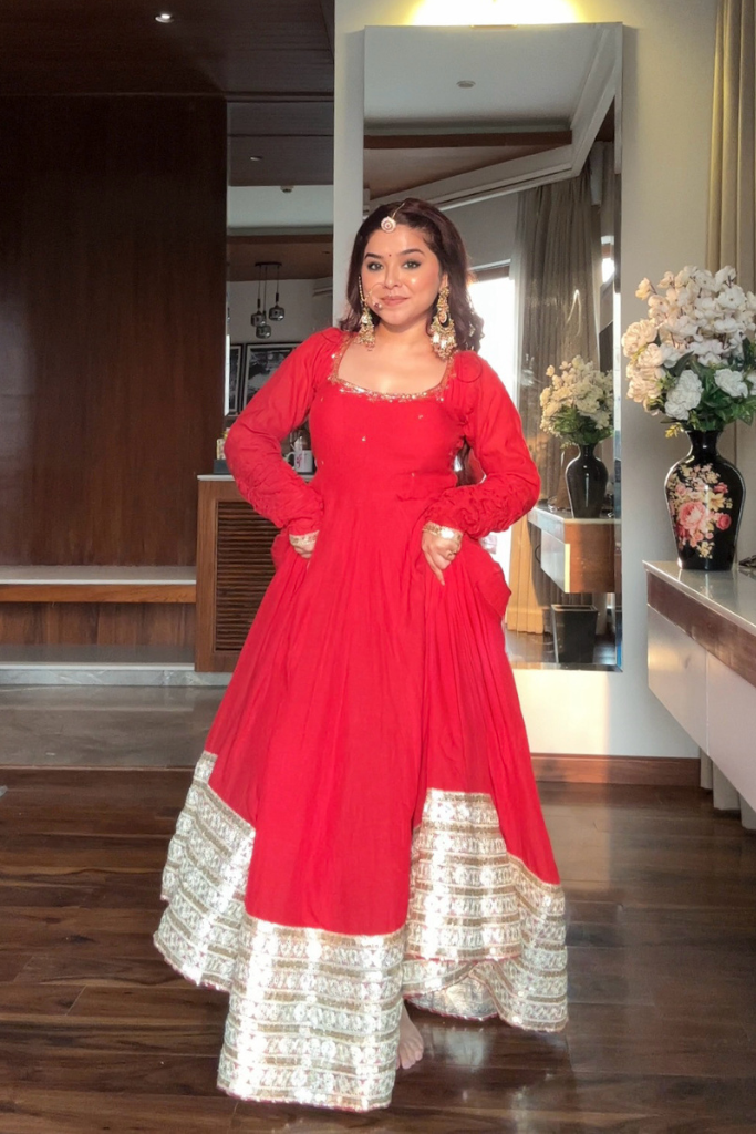 Padmavati Red Anarkali Set