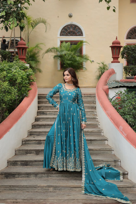 RUKSAR RAMA DESIGNER SHARARA SUIT SET