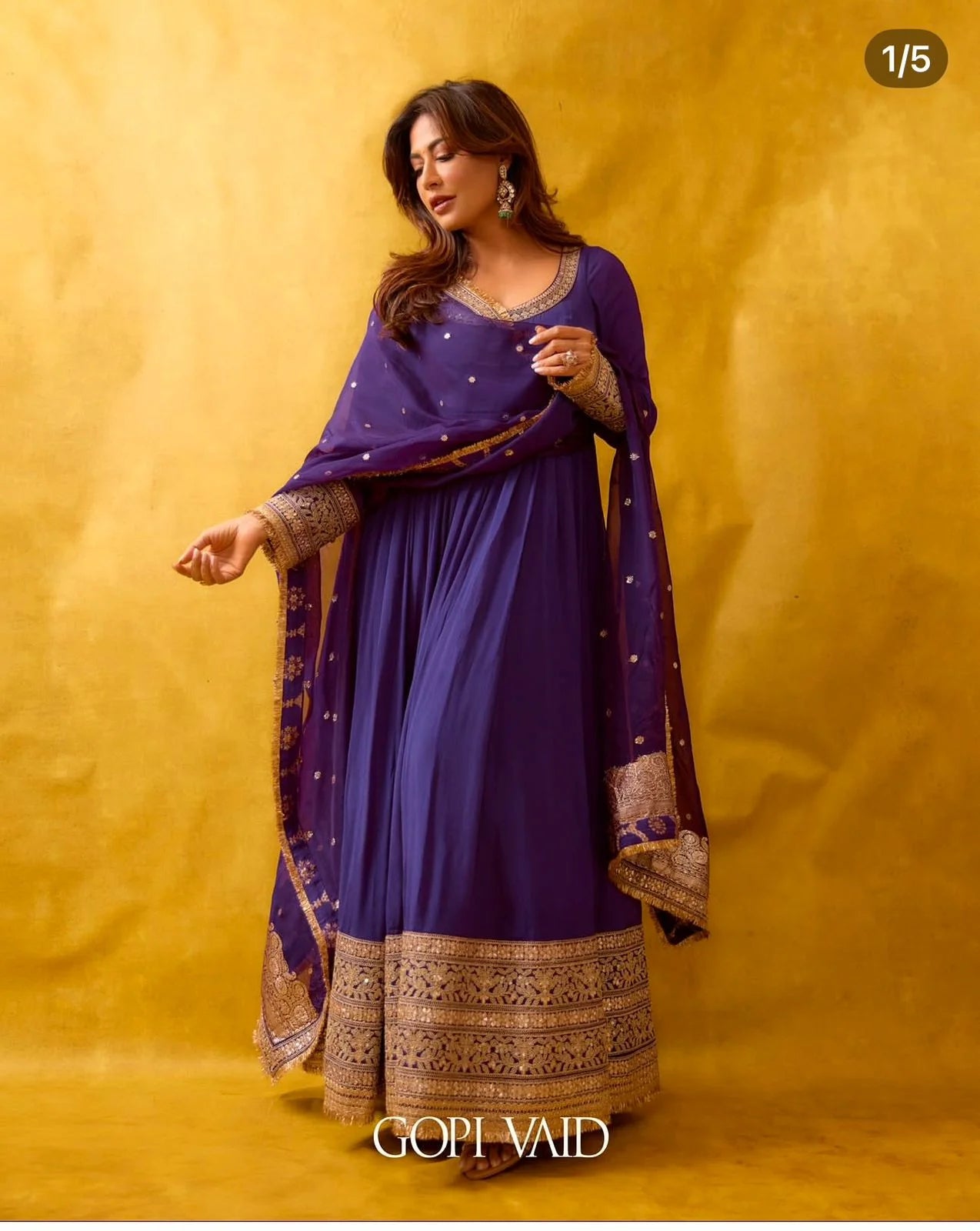 Aurelia Midnight Purple Anarkali Suit Set