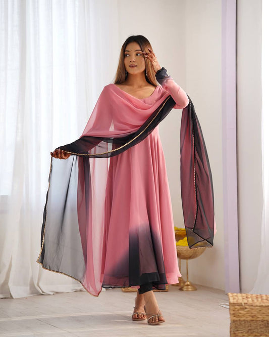 NEELAYA ONIONPINK  LIGHTWEIGHT ANARKALI SUIT SET