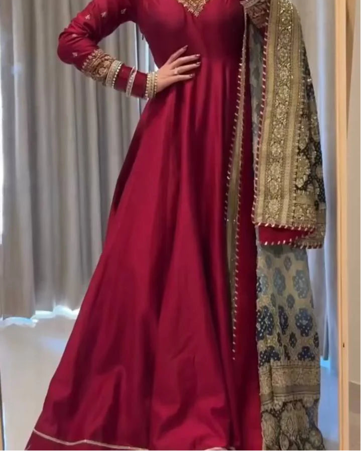 Dhruvi Pink Anarkali Premium Suit Set