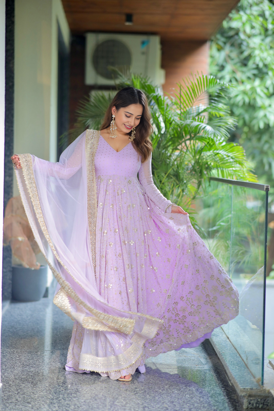 Shine's Lavender Glow Anarkali