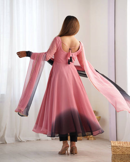 NEELAYA ONIONPINK  LIGHTWEIGHT ANARKALI SUIT SET