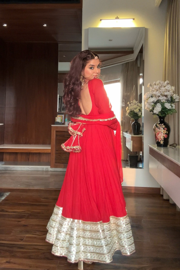 Padmavati Red Anarkali Set