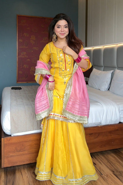 VRATIKLA NEON YELLOW COLOUR  SARARA SUIT