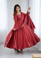 LAXMI MAROON ANARKALI SUIT SET