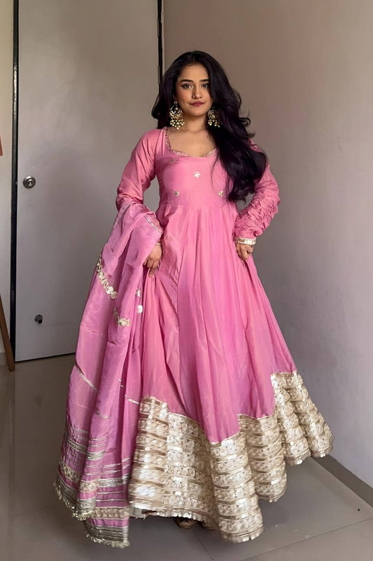 NEHA'S PINK  COLOUR TRENDING ANARKALI SUIT SET