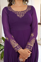 TABASOON PUPRLE ANARKALI SUIT SET