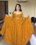 Neha's Yellow Embroidered Anarkali