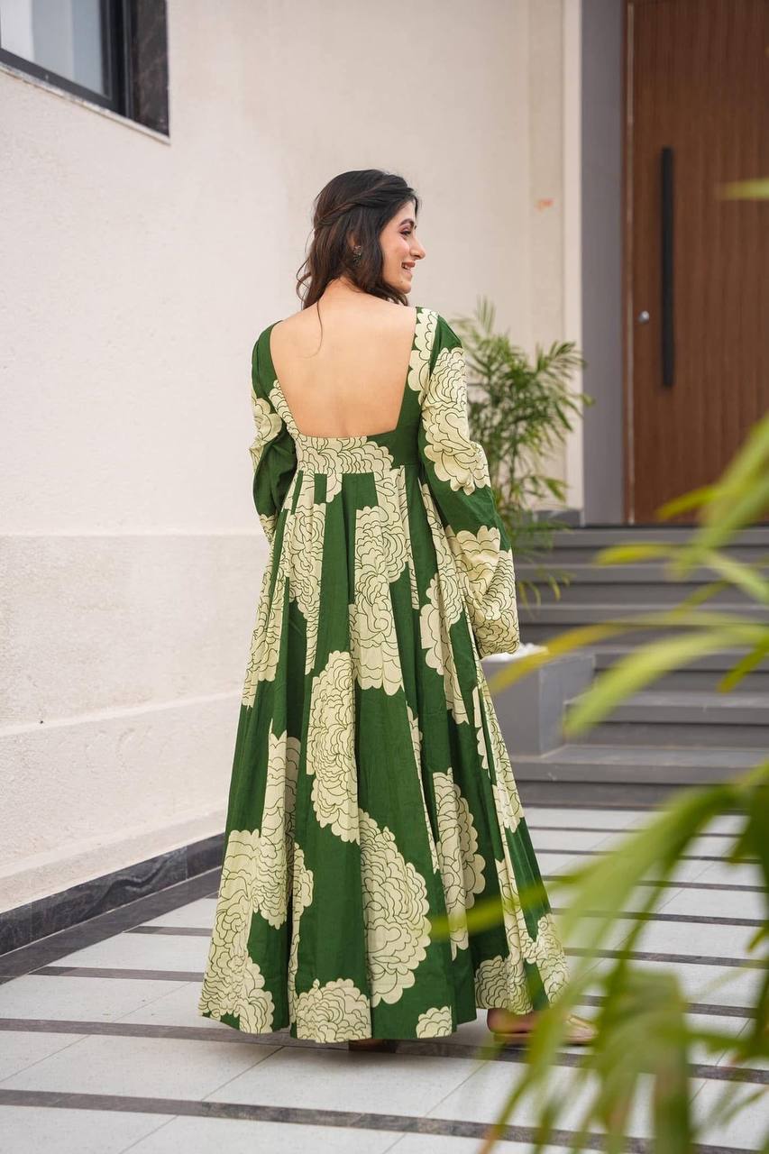 MEHTAB  GREEN MASLIN SUIT SET