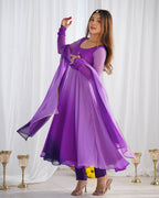 NEELAYA PURPLE LIGHTWEIGHT ANARKALI SUIT SET