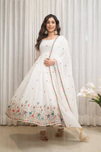 Karishma White Anarkali Suit Set