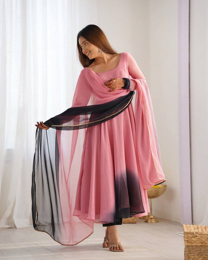 NEELAYA ONIONPINK  LIGHTWEIGHT ANARKALI SUIT SET