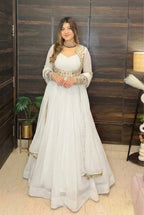 Shahzadi Ivory Gold Koti Anarkali Suit Set