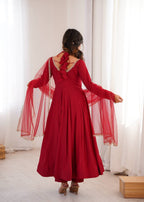 Afsana Laal Luxury Anarkali Suit Set