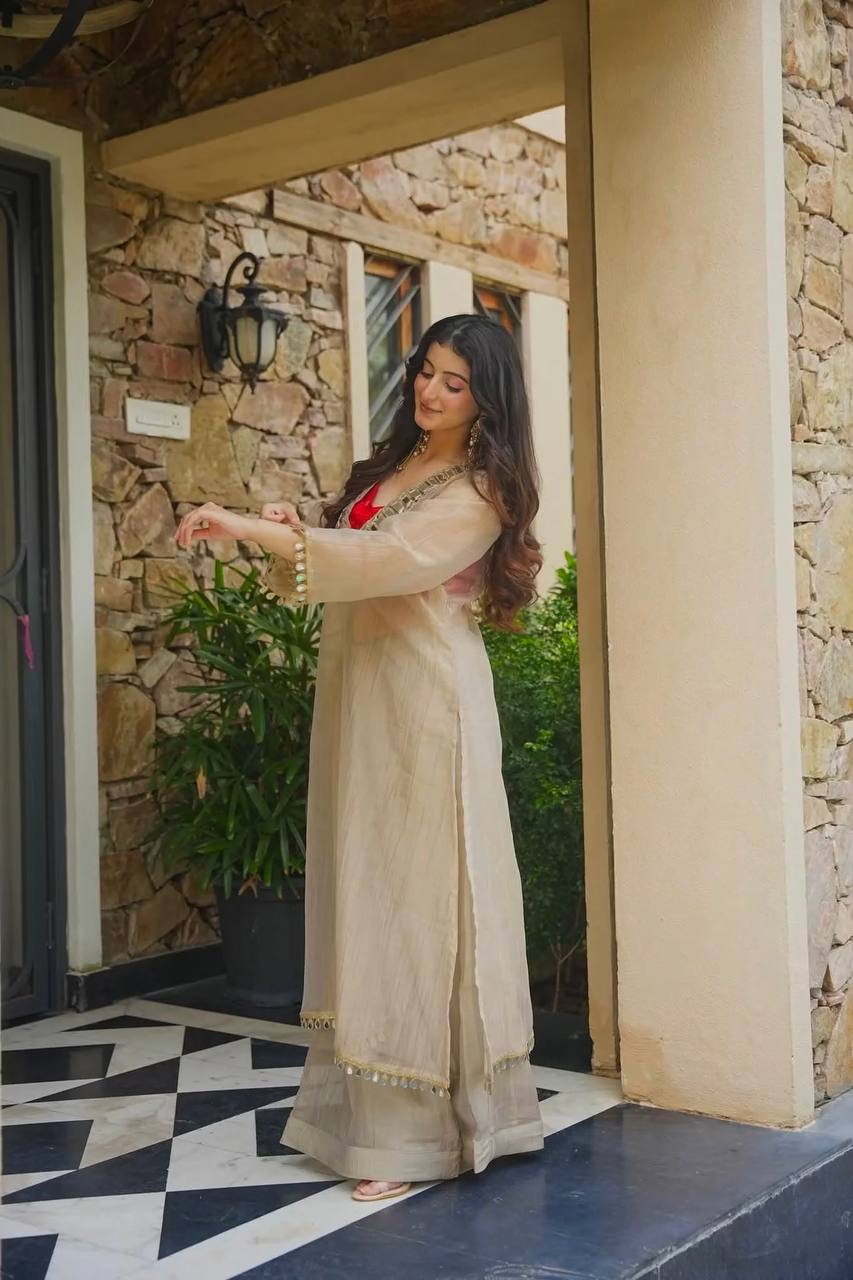 Mirror Work Anarkali Suit Set