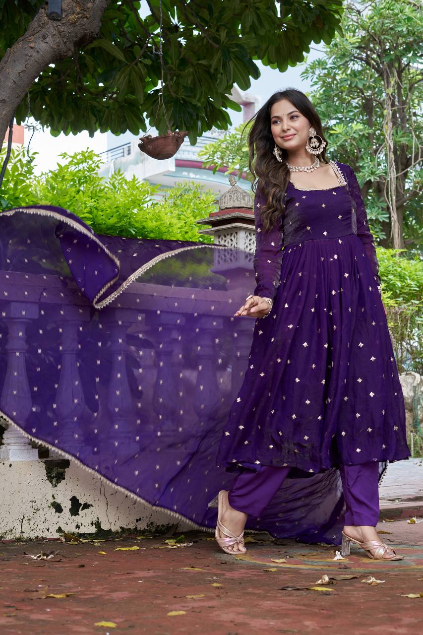 Avyukta Royal Purple Traditional Suit Set