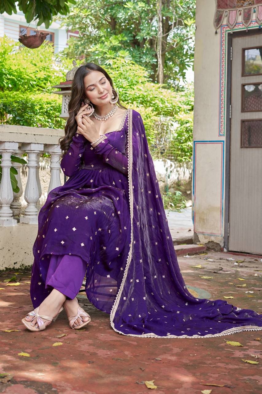 Avyukta Royal Purple Traditional Suit Set