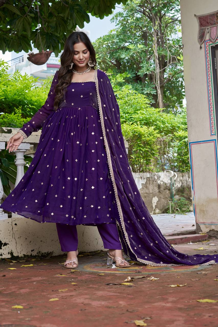 Avyukta Royal Purple Traditional Suit Set