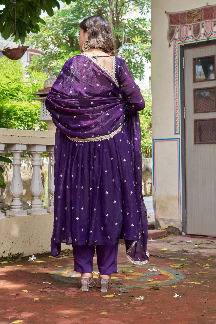 Avyukta Royal Purple Traditional Suit Set