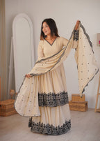 Zafira White Kurta Plazo Suit Set