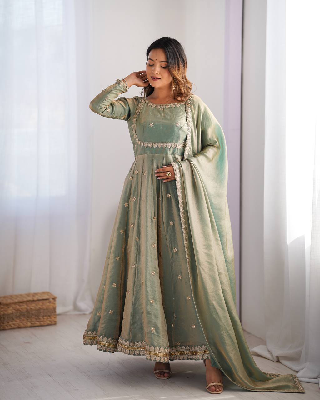 Priyanka Rama Fandy Silk Anarkali Suit Set