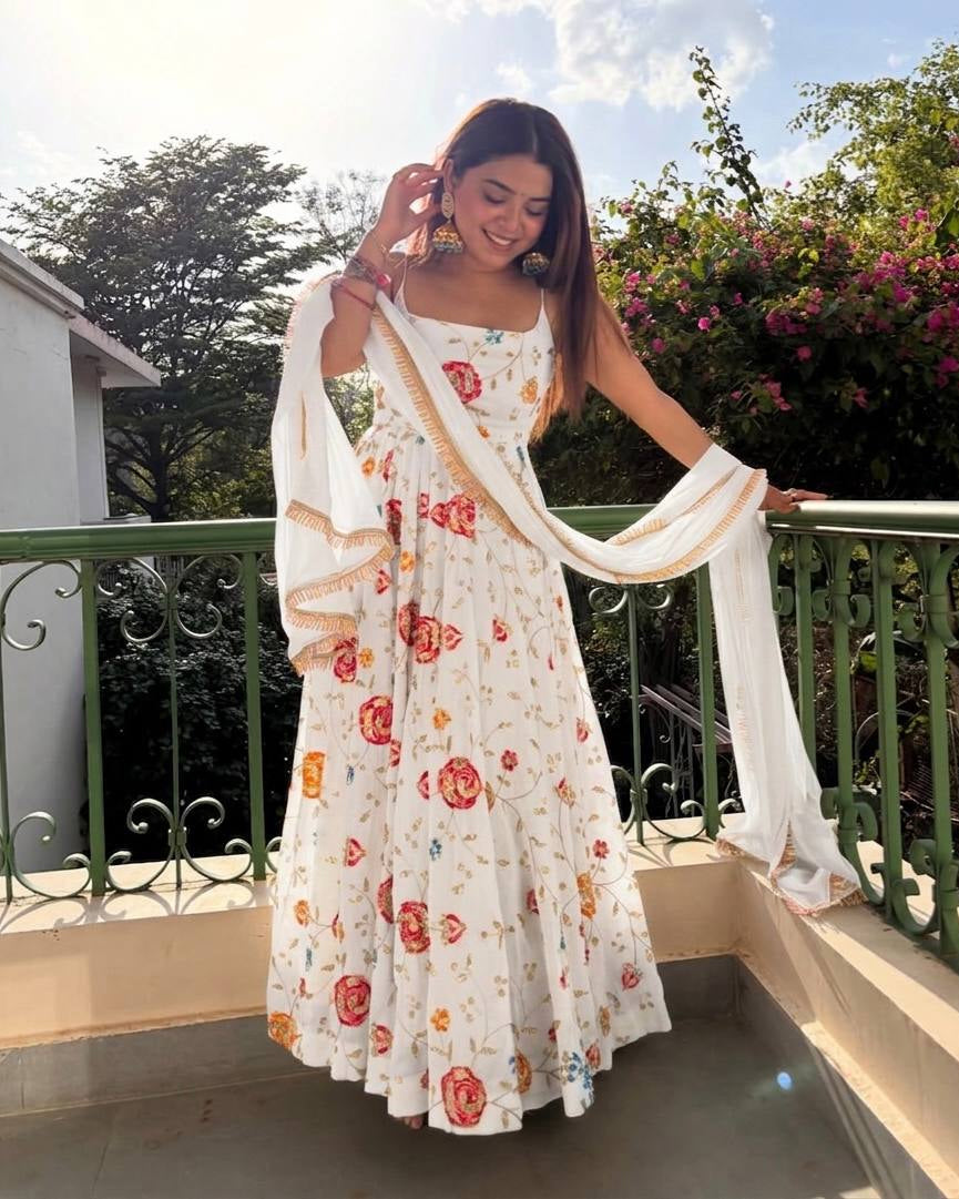 Moonflower Premium Festive Anarkali Suit Set